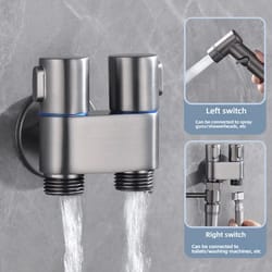 wall mounted bidet sprayer set with adjustable pressure and dual outlet