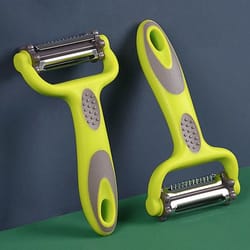 3 in 1 vegetable peeler with knife sleeve. it can be used for slicing,section and peel. it can effectively and quickly p