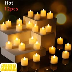 flameless led tea light candles – battery powered wedding home decoration lights (1, 6, or 12 pcs)