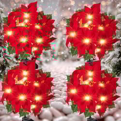 solar christmas flower garden lights set