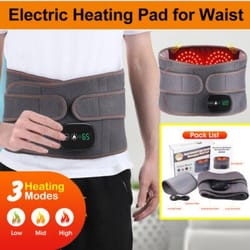 electric heating back massager belt with vibration & hot compress support