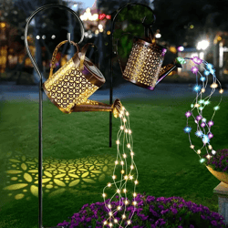 glowpour solar watering can light – outdoor led fairy shower light for garden & patio decor