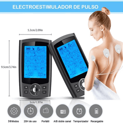36-mode ems tens muscle stimulator – digital therapy massager for pain relief & body toning