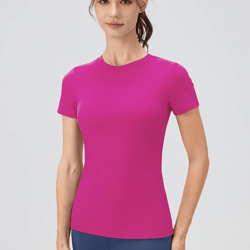 quick dry yoga workout shirt – fitted sports tee for womens running and gym training