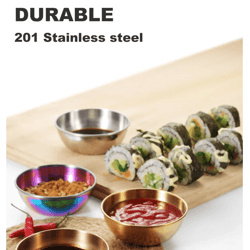 stainless steel gold sauce dish set for appetizers and seasoning
