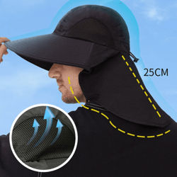 quick dry sun protection fishing hat with neck cover for outdoor hiking and travel