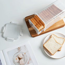 clear airtight bread box with lid for homemade loaf and sandwich storage