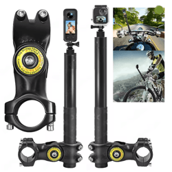 adjustable handlebar selfie monopod mount for insta360 and gopro