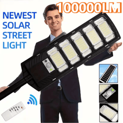 sunvolt 100000 lm solar street light outdoor waterproof led dusk to dawn security lamp