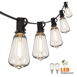 gardenglow st38 waterproof shatterproof outdoor led string lights