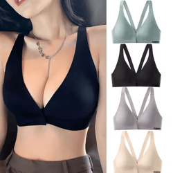 front-clip cooling no-underwire maternity bra with latex-blended back