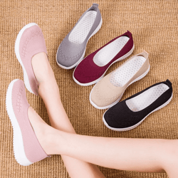 womens flat soled cloth shoes breathable slip on comfort loafers
