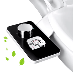 non electric bidet toilet seat attachment with adjustable water pressure and self cleaning nozzle