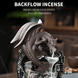 ceramic dragon backflow incense burner for home decor and aromatherapy