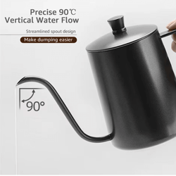 stainless steel gooseneck drip kettle coffee pour over pot with precision spout
