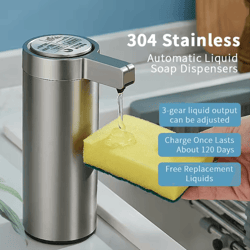 automatic stainless steel soap dispenser with touchless sensor for kitchen and bathroom