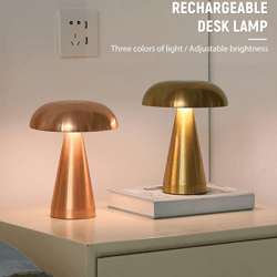 retro rechargeable mushroom led table lamp warm touch sensor nightlight