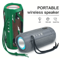 portable wireless bluetooth speaker with led light and fm radio