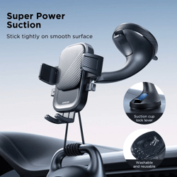 joyroom universal car phone holder with strong suction and 360 rotation