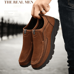 mens casual loafers breathable handmade retro sneakers