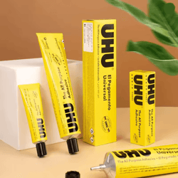 uhu all purpose transparent glue extra strong clear adhesive for fabric, leather, and diy projects