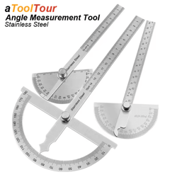 precisionpro stainless steel angle measuring ruler and protractor tool