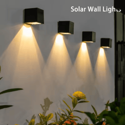 lumisquare solar wall light outdoor waterproof fence lamp