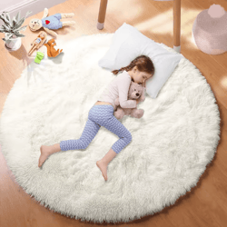 cloudsoft plush round rug for living room and bedroom