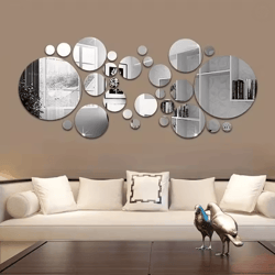 reflectaset 3d acrylic mirror wall stickers round decorative set