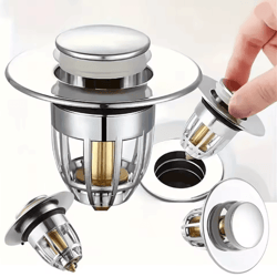 universal pop up sink drain stopper with hair catcher