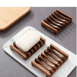 natural wood soap dish drain tray for bathroom and kitchen