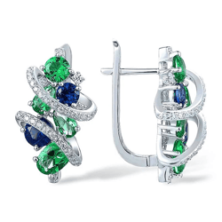 emeraldwave cz hoop earrings