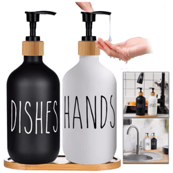 black kitchen soap dispenser set