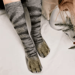 realistic funny animal paw socks for adults, cozy, eye-catching gag gift