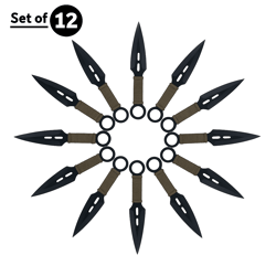 12pc stainless steel throwing knife set with case for practice and training