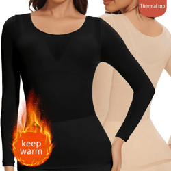 women's thermal long sleeve t-shirt – lightweight winter bottoming shirt for cold weather layering