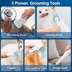 dog grooming vacuum and pet hair cleaner with 2.3l dust cup and multiple grooming tools for shedding and trimming