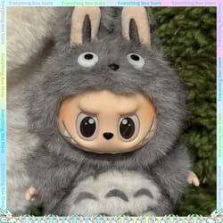 17cm plush labubu doll clothes – cute totoro-inspired replacement outfits for standing dolls