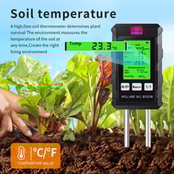 6 in 1 digital soil tester multifunctional soil ph detector moisture fertility ph temperature humidity light meter for g