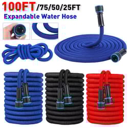 expandable garden water hose – flexible, lightweight hose with spray gun (25ft to 200ft)