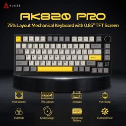 ajazz ak820pro wireless mechanical gaming keyboard – hot-swappable, gasket-mounted, with customizable knob