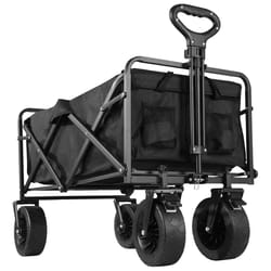 collapsible folding utility wagon cart heavy duty outdoor beach trolley with large capacity