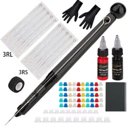 complete hand poke tattoo kit – stick and poke pen tool with ink, cups, grommets, and bandage set for diy tattooing