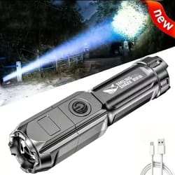 ultra-bright rechargeable led flashlight – 100000 lumen tactical torch with zoom & waterproof design