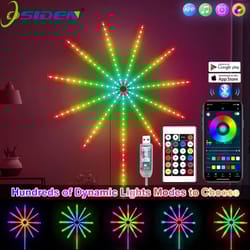 rgbic firework led strip lights – bluetooth app controlled neon light with usb power and music sync for bedroom decor