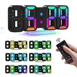 smart oria 3d led alarm clock 9.7 inch with rgb night light and remote control