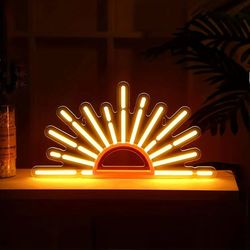 sunset glow neon wall light – led sun horizon sign for bedroom & aesthetic decor
