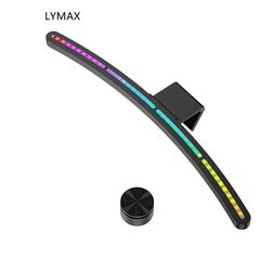 lymax ra97 curved monitor light bar with rgb music sync, eye-care led strip for gaming pcs
