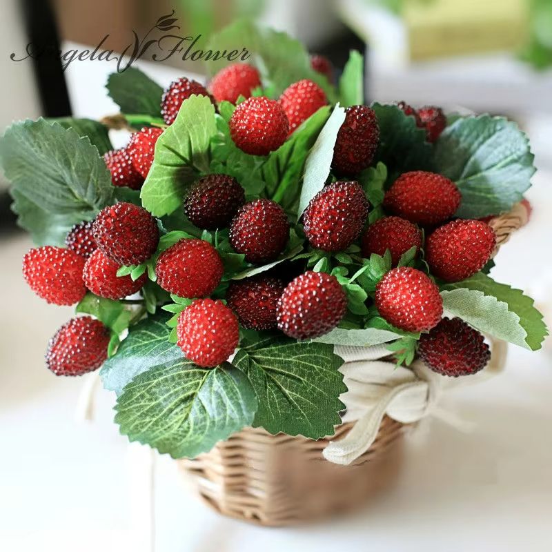 BerryJoy 9 Head Artificial Strawberry Plant Pot Realistic Strawberry Potted Decoration For Wedding 0