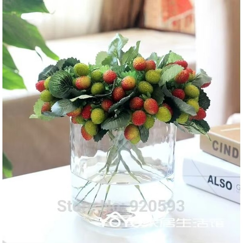 BerryJoy 9 Head Artificial Strawberry Plant Pot Realistic Strawberry Potted Decoration For Wedding 3